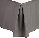 Clara Clark Premier 1800 Collection Solid Bed Skirt Dust Ruffle, King, Charcoal Gray