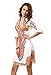 DH APPLE Women Bohemian V Neck Vintage Printed Ethnic Style Summer Shift Dress (M)