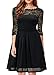 DILANNI Women's Vintage Formal Floral Lace 3/4 Sleeve Cocktail Party Tube Dress