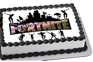 DECO FQQF Royale Battle 1 Count White Sugar Paper Cake Topper for Birthday Party