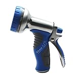 GRAM&I Garden Hose Nozzle - 9 Pattern Aluminum Heavy Duty Hand Spray Nozzle - Extra Gaskets for Maximum Gardening, Cleaning and Car Wash Use
