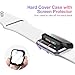 UMTELE Compatible for Apple Watch Series 5 4 Case 44mm with Built-in Tempered Glass Screen Protector, Slim Shock-Proof Bumper Full Coverage Hard Protective Cover Replacement with iWatch 5 4, Black