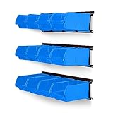 Ultrawall 12 PCS Bins & 3 Rails, Plastic Hanging