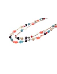 BOCAR, collar largo para regalo de fiesta bañado en oro de 14 quilates, con cadena de eslabones de 2 capaz de madera acrílica colorida