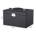 BEWISHOME 20 Section Jewelry Organizer Box with Lock Portable Jewelry Storage Case for Women Girls Earring Ring Necklace Holder Travel Case - Black Faux Leather SSH78B