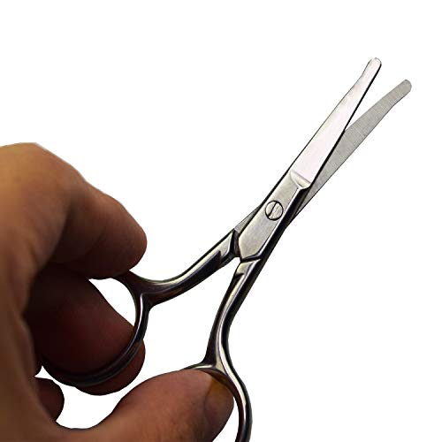 Motanar Professional Safety Grooming Scissors for Personal Care Facial Hair Removal and Ear Nose Eyebrow Trimming Stainless Steel Fine Straight Tip Scissors Men - Thumbnail 4