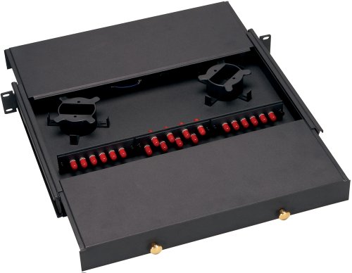 Allen Tel ProductsGB324 19-Inch Width By 12-Inch Depth by 1.75-Inch Height Rack Mount Fiber Optic Cabinet, 3 Adapter Panel Capacity