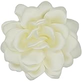Dainty Satin Fabric Rose Flower Large Brooch Pin Handmade Big Camellia Brooch Lapel Pins Wedding Party Dance Banquet Dress Suit Ceremony Clothes Accessories Jewelry Gifts for Women (Yellow2)