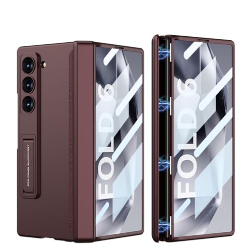 41O36338DCL Coque Hülle Für Galaxy Z Fold 6,Hülle Schutzfolie Integrierte Klappbare All-Inclusive-Hülle Mit Scharnier,Faltbare Handyhülle Für Samsung Galaxy Z Fold 6 5G-Burgund