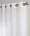 LinenZone Sheer White Patio Door Curtains. Extra Wide Curtains for Sliding Doors. Elegant Glass Door Curtains for Living Room, Kitchen, Dining Room or Family Room. (Karina 102 x 84, White)
