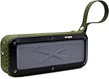 Waterproof Ultra Portable WirelessSpeaker With Bass, Outdoor NFC Wireless Speakers For iphone Android phones with FM Radio Loud Dual Stereo Speakers Strong Bass, Microphone - Army Green
