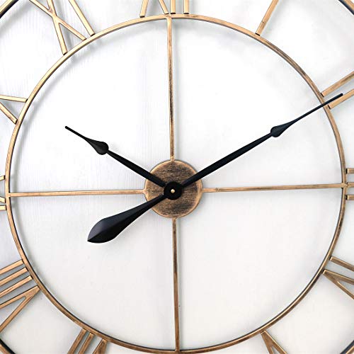 Teakpeak - Reloj de pared XXL grande de 80 cm, metal vintage, números