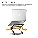 Laptop Notebook Stand,Elekin Foldable Laptop Stands Adjustable Notebook Holder Aluminum Laptop Riser Ergonomic Desktop Holder for Tablets, ipad, Notebook, MacBook Up tp 17”（Black）thumb 3