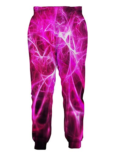 Loveternal Unisex Sweatpants for Men Joggers with Pockets Red Lightning Lounge Pants for Teen Cool Flash Parachute Gym Track Pants Funny Joggers M
