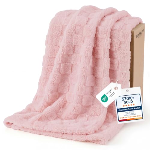 Bedsure Checkered Fleece Throw Blankets