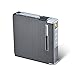 Moonwbak Full Pack 20 Regular Cigarettes Case/Box with Lighter USB Rechargeable Cigar Lighter Flameless Windproof Electric Lighter, Brushed Black, Small