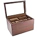 Caddy Bay Collection Vintage Wood Clear Glass Top Watch Box Display Storage Case Chest Holds 20+ Watches With Adjustable Soft Pillows and Deep Slots for Larger Watches