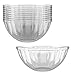 Prestee Clear Plastic Serving Bowls, 96 Oz. 6 Pack - Round Disposable Large Plastic Bowl, Punch, Party, Chip Bowl Containers for Candy, Salads, Parties, and Serving Food - Salad Bowls Dish for Eating