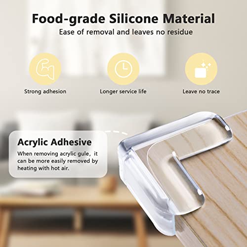Corner Protector for Baby, Protectors Guards - Furniture Corner Guard & Edge Safety Bumpers - Baby Proof Bumper & Cushion to Cover Sharp Furniture & Table Edges - Clear and Transparent - (16 Pack)