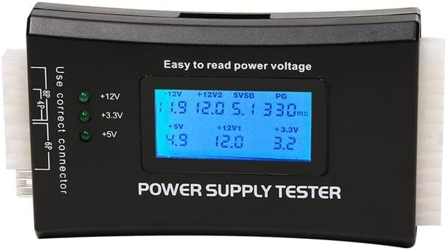 Photo 1 of PC Power Supply Diagnostic LCD Computer Testing Device Computer 20/24 4/6/8 Pin Supply Tester for SATA, IDE, HDD, ATX, ITX, Byi Plug