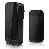 Wireless Doorbell, P-JING Waterproof Door Bell Chime Kit with 1 Remote Button and 1 Plugin Receivers, 58 Melodies to Choose From IP 44,Doorbell Operating at over 918-feet(280m) Range (Black)