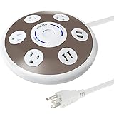 Bestten 4 Outlet Power Strip Surge Protector with 4 USB Charging Ports, 6 Foot Heavy Duty Extension Cord, 1800 Joules, Perfect for Home and Office Use (Coffee)