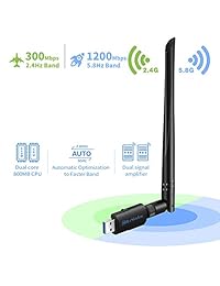 Adaptador WiFi USB   Dual Band 2.4G 5G Mini WiFi AC Wireless Network Card Dongle con antena de alta ganancia para ordenador portátil de sobremesa PC soporte Windows XP Vista 7 8 8.1 10