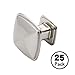 Alzassbg 10 Pack Brushed Satin Nickel Cabinet Knobs, 1.22 Inch(31mm) Length Kitchen Cabinet Hardware Square Knobs for Cupboard and Drawer AL6073SN
