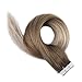 Fshine Tape In Human Hair Extensions 14 Inch Remy Hair Tape In Extensions Balayage Color 8 Ash Brown Fading To Platinum Blonde 60 And 18 Ash Blonde Skin Weft Hair Extensions 20Pcs 50 Gram