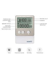 ecowitt grabadora de temperatura humedad registrador de datos USB Alta precisión termómetro humedad Monitor