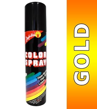 NET TOYS Farbiges Haarspray Gold Haar Spray Color Haarcoloration Colorspray Fasching Haarsprays Colorsprays Haarcolorationen