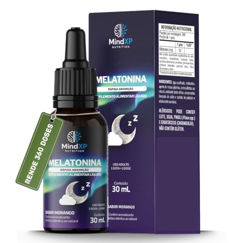 Melatonina em Gotas Sublingual 30ml Sabor Morango RÁPIDA ABSORÇÃO MINDXP NUTRITION