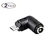 Conwork 2-Pack 90 Degree Right Angle 5.5 x 2.1mm DC Power Plug Female to Micro USB Male Charge Adapter for Cellphone Tablet