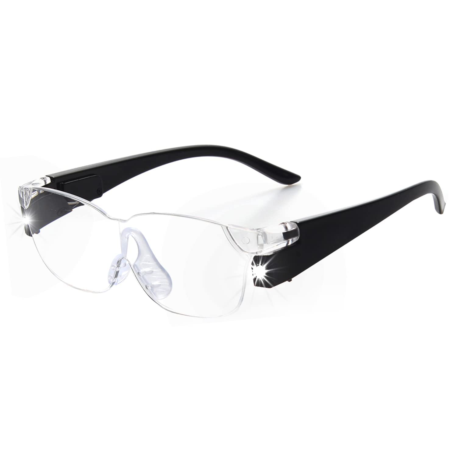 OKH Magnifying Glasses with Built in Light, Hands Free Wearable 160% Lighted Magnifier Glasses for Close Work, Crafts, Jewelers, Reading, Painting, Hobbies(1Pack)