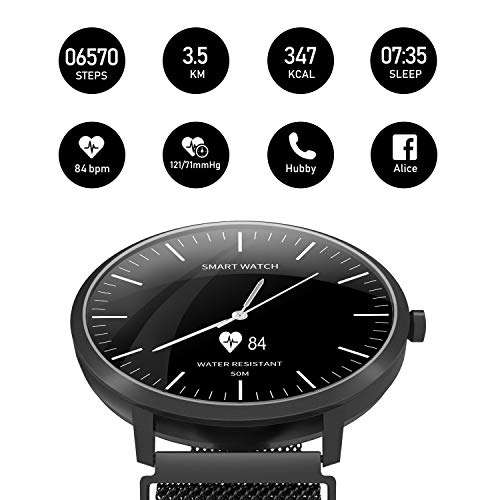 BingoFit Surf Smartwatch Sport Smartwatch Touchscreen Fitness Tracker Quartz Analog Wristwatch for Men Women 50M Water-Resistant Activity Tracker Health Monitor Watch for Android&iPhone - Thumbnail 2