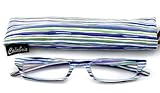 Calabria 729 Striped Reading Glasses w/ Matching Case