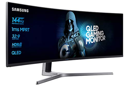 Samsung LC49HG90DMUXEN 49' Curved 1ms Ultra Wide 144Hz Monitor - 32:9, Quantum Dot, Height Adjust, HDMI, Displayport - Black