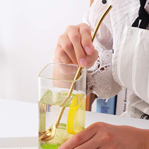 Do Buy 8 PCS Spoon Straws Drinking Spoon for Frozen Drink, Milkshake, Smoothies, Ice Cream Sundaes with 2 Cleaner