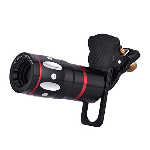 Universal Clip 4 In 1 Fish Eye Wide Angle Macro 10X Telescope Telephoto Lens Camera Lens Kit(Red)