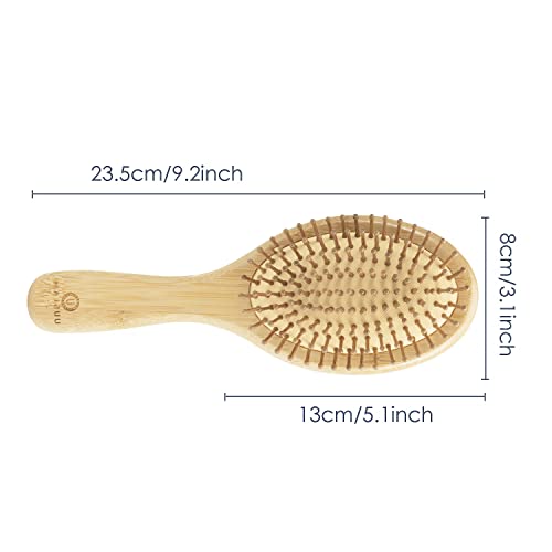 Wet Dry Hair Brush SetNatural Bamboo Detangler Hairbrush for Long