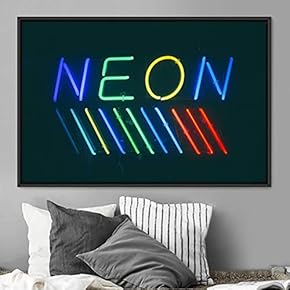signwin Framed Canvas Wall Art Illuminated Words 3D...