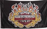 Harley flames flag - - - 3x5 - - - Harley Davidson flag