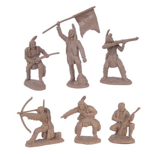 Plains Indian Warriors Plastic Army Men: 12 piece set of 54mm Figures - 1:32 scale