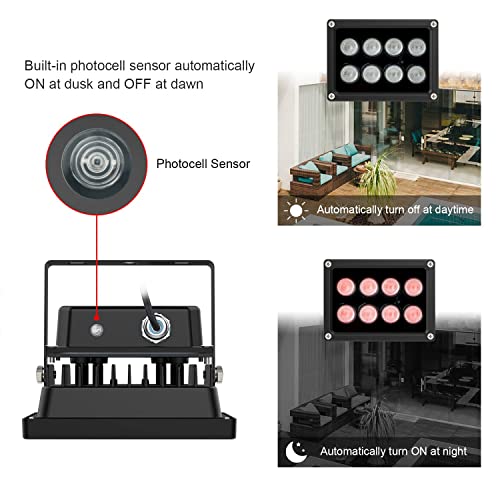 Univivi IR Illuminator 90 Degree Wide Angle 8LEDs IR Infrared Light 850nm Infrared Illuminator