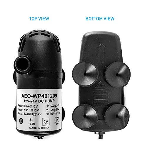 12V24V DC Brushless Submersible Water Pump 196 GPH for Solar Fountain