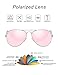 Retro Polarized Sunglasses for Women UV Protection Fashion Sun Glasses with Case 58MM(Silver, Pink Mom)