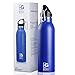 BOGI 20oz Insulated Water Bottle Double Wall Vacuum Stainless Steel Flask Leak Proof keeps Hot and Cold Drinks, Cap with D Ring Carabiner Clip for Outdoor Sports Climbing Camping Hiking (Dblue)