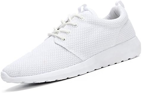XLD's Mens Breathable Comfortable Lace-Up Running Shoes,Walk,Outdoor,Exercise,Athletic Sneakers (39EU (6.5(M) US Men), White)