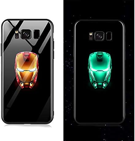 Iron Hero Man Luminous Fashion Luxury Tempered Glass Hybrid Case for Samsung Galaxy S8 S8 Plus S9 S9 Plus Note 8 Note 9 (Style 2, Galaxy Note 8)