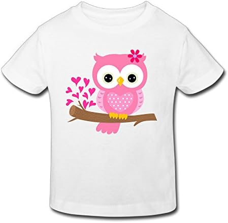 Yuying Baby Girl Owl On A Branch Girls&amp;Boys T-shirts For 2-6 Years Old 2 Toddler White